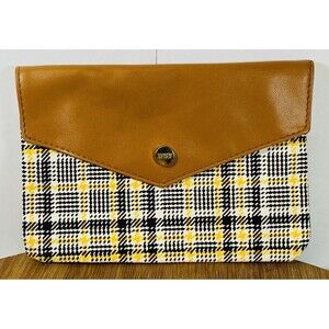 Ipsy Plaid Cosmetic Bag With Snap Closure 7”x5”